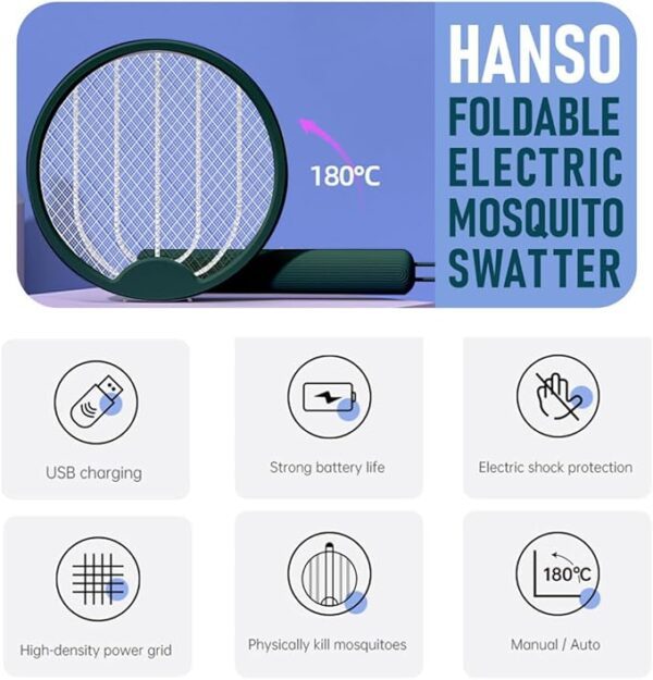 ⁦صاعق البعوض والذباب الكهربائي قابل للطي⁩ - الصورة ⁦5⁩