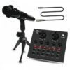 طقم ميكروفون التسجيل E300 مع بطاقة صوت V8 أبو شنطة