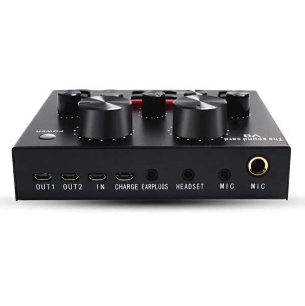 ⁦طقم ميكروفون التسجيل E300 مع بطاقة صوت V8 أبو شنطة⁩ - الصورة ⁦2⁩