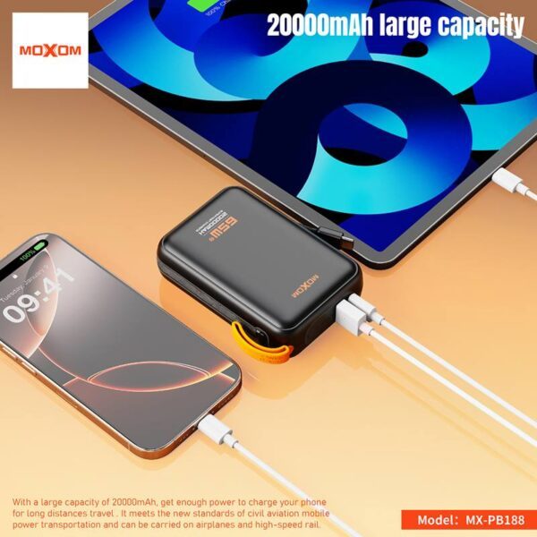 ⁦خازن شحن سعة 20000 ملي امبير قوة 65 وات الاصلي⁩ - الصورة ⁦2⁩