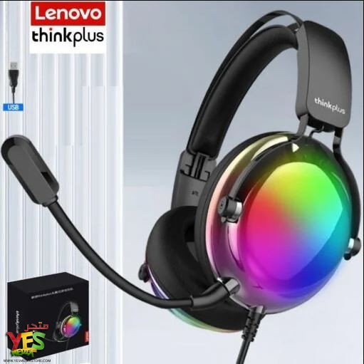 111 سماعة محيطية رأس سلكي للألعاب Lenovo ThinkPlus G82B RGB USB