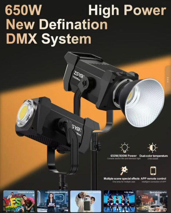 متجر يس ميديا 770999496 اضاءة تصوير فيديو 650 وات Y650Max ZSYB