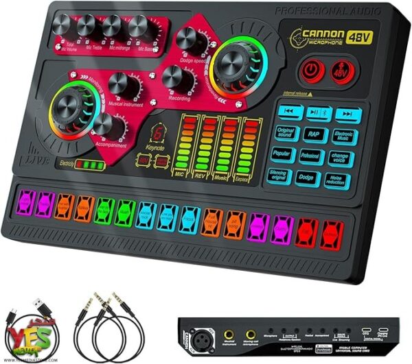 متجر يس ميديا 770999496 مكسر صوت 48 فولت Cannon 48V Digital Mixer Sound Card