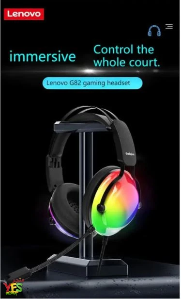 cvv.webp سماعة محيطية رأس سلكي للألعاب Lenovo ThinkPlus G82B RGB USB