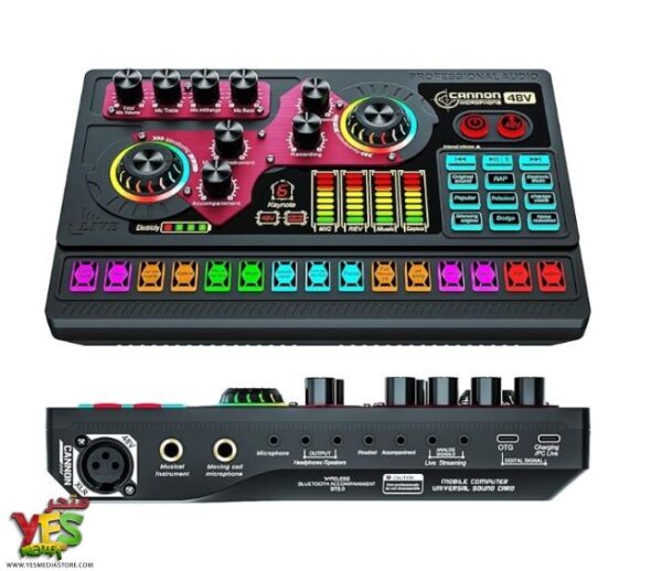 متجر يس ميديا 770999496 مكسر صوت 48 فولت Cannon 48V Digital Mixer Sound Card