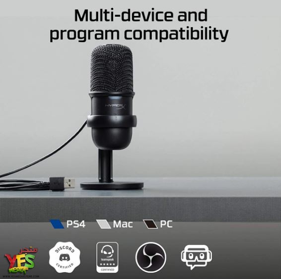متجر يس ميديا 770999496 ميكروفون احترافي HyperX SoloCast مكثف USB