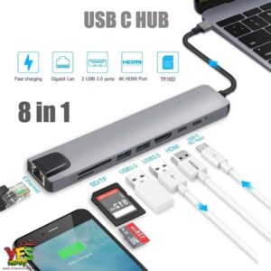 متجر يس ميديا 770999496 موزع USB/TYBY-C ابو 8 منافذ