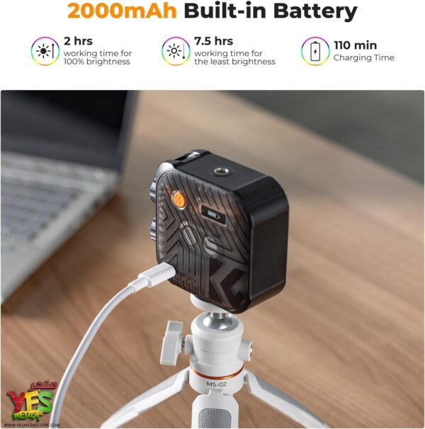 مصباح تصوير محمول ملون بزاوية 360 درجة K&F Concept RGB