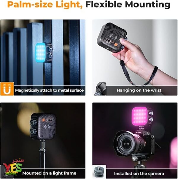 مصباح تصوير محمول ملون بزاوية 360 درجة K&F Concept RGB