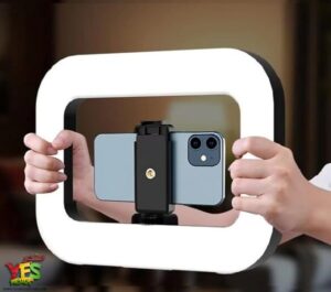 متجر يس ميديا 770999496 حامل جوال مع اضاءة لتصوير الفيديو (أبيض- اصفر ) E10
