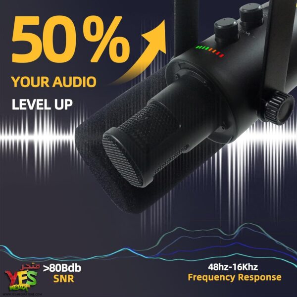 71TPXoncW5L._AC_SL1500_ ميكرفون احترافي ديناميكي بودكاست YU7 USB/XLR
