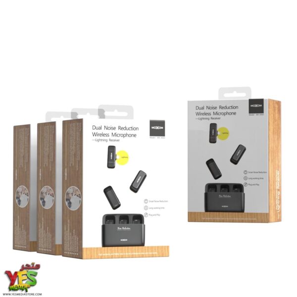 AX65-2 مايك لاسلكي ايفون (لايتينيج ) مزدوج يدعم خاصية عزل الضوضاء AX-65