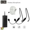 متجر يس ميديا 770999496 ميكروفون لاسلكي مزدوج مثبت على الرأس k36