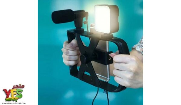 selfie-stick-with-wireless-remote-control-tripod-with-led-microphone-for-live-broadcast-tl-49t-bla (2) حامل تصوير فيديو احترافي للجوال مع اضاءة و مايك AY-49T