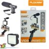 حامل تصوير مع ميكروفون احترافي وإضاءة LED وريموت plokama pk-771