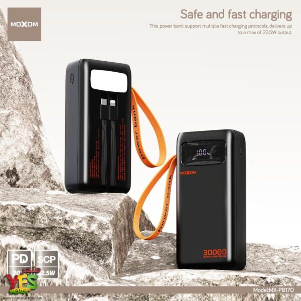 524935801_122152573034766725_4641227599044150652_n خازن سعة 30000mAh شحن سريع MOXOM بقوة 22.5 وات