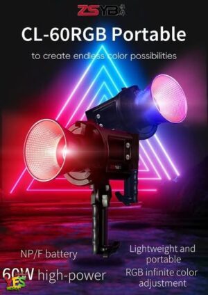 إضاءة تصوير ملونة احترافية ZSYB CL-60RGB بقوة 60 واط