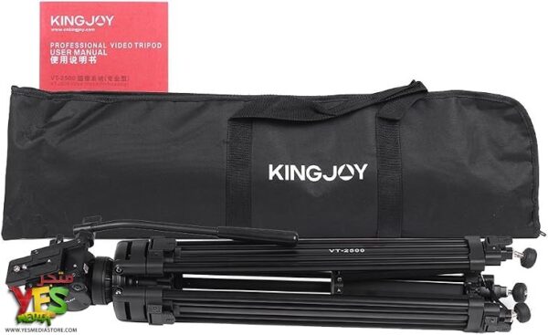 61fjluzTcaL._AC_SY450_ حامل تصوير ثلاثي القوائم احترافي برأس هيدروليكي KINGJOY VT-2500