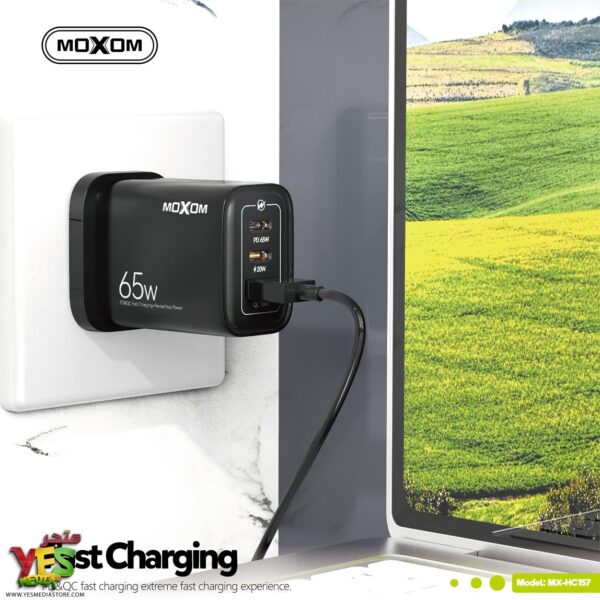 شاحن سوبر فاست الاصلي MOXOM MX-HC157 بقوة 65 واط