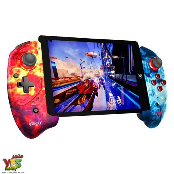 pg-9083b-wireless-controller-gamepad-ipega-with-phone-holder-flame (1) يد تحكم الألعاب اللاسلكية الممتدة Ipega PG-9083B للآيباد والتابلت والجوال