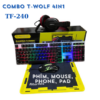 طقم جيمنج متكامل 4 في 1 T-WOLF TF240 كيبورد وماوس و سماعة رأس و ماوس باد
