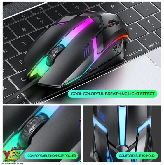 طقم جيمنج متكامل 4 في 1 T-WOLF TF240 كيبورد وماوس و سماعة رأس و ماوس باد