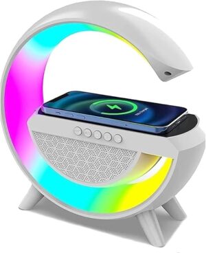 مكبر صوت بلوتوث ذكي 3 في 1 مع شاحن لاسلكي 15 واط ومصباح RGB  BT-2301