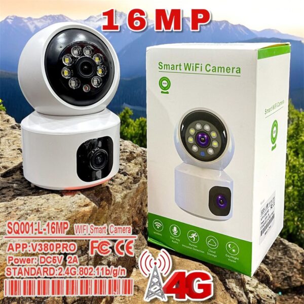 كاميرا مراقبة ذكية SQ001 بدقة 16MP عدستين