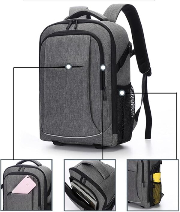 61FqxZmpXeL._AC_SX679_ حقيبة ظهر كاميرا DSLR احترافية ضد الماء ذات سعة كبيرة