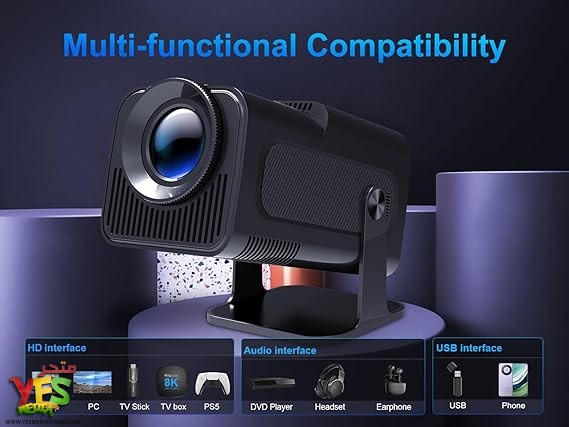 بروجكتور جهاز عرض ذكي محمول Full HD طراز HY320 بنظام Android 11
