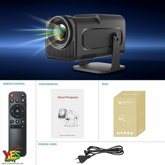 بروجكتور جهاز عرض ذكي محمول Full HD طراز HY320 بنظام Android 11