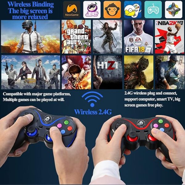 81nHe-s5M0L._AC_SX679_ يد تحكم ألعاب لاسلكية V8 جويستيك مع حامل هاتف