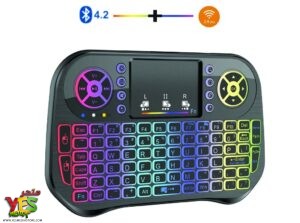 JEQANG Mini Wireless+Bluetooth Keyboard with Backlight JA-501 ميني كيبورد مع ماوس لمس لاسلكي MK للاندرويد والشاشات