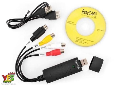 ec توصيلة ايزي كاب EasyCAP لتحويل أشرطة الفيديو القديمة والكاميرات إلى الكمبيوتر