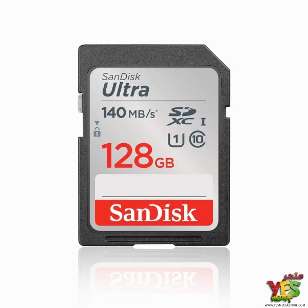 ذاكرة كاميرا SanDisk Ultra بسعة 128 جيجابايت وسرعة نقل 140 ميجابايت/ثانية