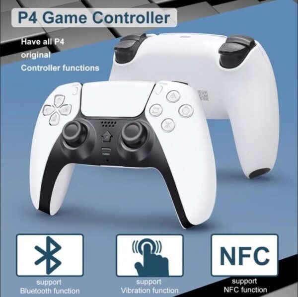 ذراع تحكم لاسلكي للبلايستيشن 4 بتصميم PS5 مع خاصية الاهتزاز والتربو ذراع تحكم لاسلكي للبلايستيشن 4 بتصميم PS5 مع خاصية الاهتزاز والتربو