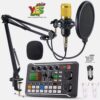طقم استوديو تسجيل كامل ميكروفون BM800 وكرت صوت احترافي F998 للبث المباشر والبودكاست والجيمينج