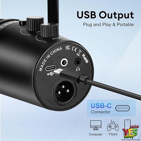 ميكروفون استوديو ديناميكي XLRUSB مع حامل مكتبي (8) ميكروفون استوديو ديناميكي XLR/USB مع حامل مكتبي