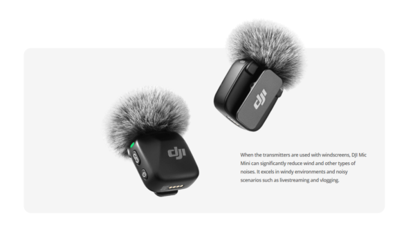 ميكروفون لاسلكي مزدوج DJI Mic Mini مع علبة شحن للاندرويد و الايفون و الكاميرا
