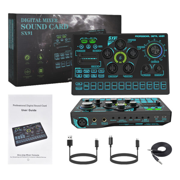 مكسر صوت احترافي SX91 بجهد 48V مع مغير صوت ومنافذ XLR للبث المباشر (2) مكسر صوت احترافي SX91 بجهد 48V مع مغير صوت ومنافذ XLR للبث المباشر