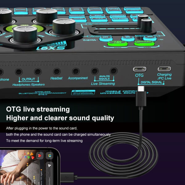 مكسر صوت احترافي SX91 بجهد 48V مع مغير صوت ومنافذ XLR للبث المباشر (5) مكسر صوت احترافي SX91 بجهد 48V مع مغير صوت ومنافذ XLR للبث المباشر