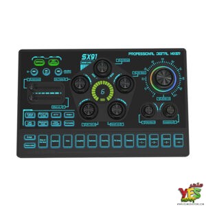 مكسر صوت احترافي SX91 بجهد 48V مع مغير صوت ومنافذ XLR للبث المباشر