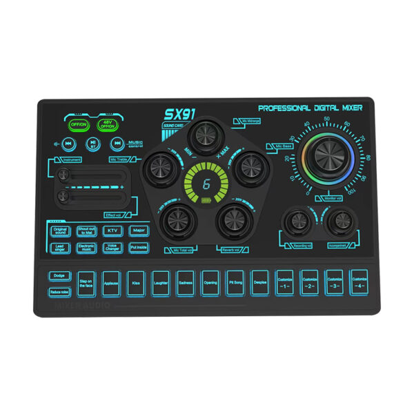 مكسر صوت احترافي SX91 بجهد 48V مع مغير صوت ومنافذ XLR للبث المباشر (6) مكسر صوت احترافي SX91 بجهد 48V مع مغير صوت ومنافذ XLR للبث المباشر